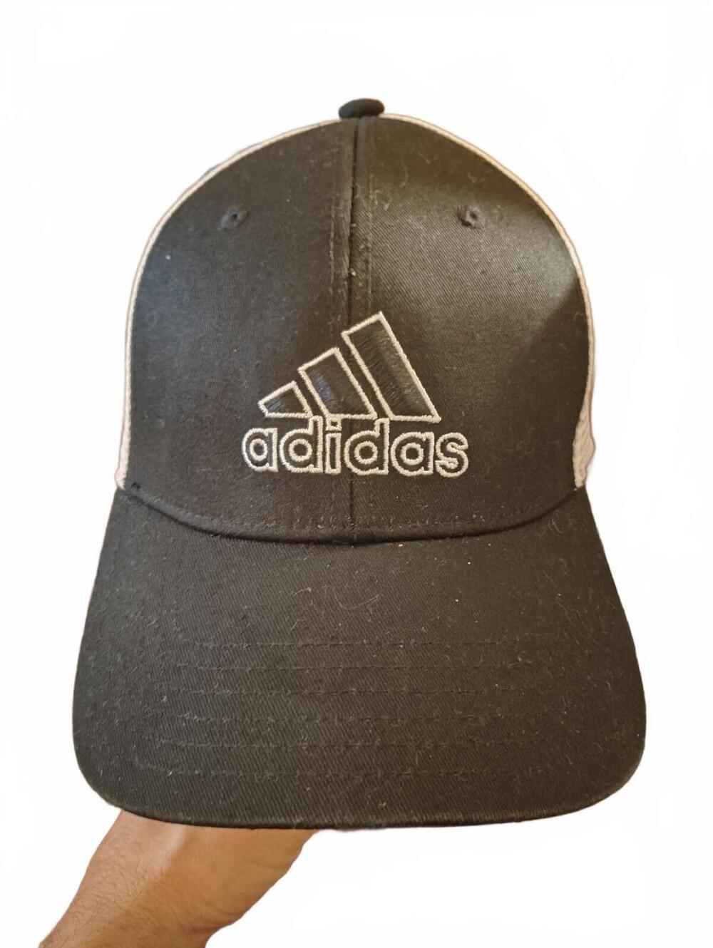 Adidas - gray / white - snapback trucker hat - EUC